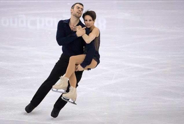Canada's Eric Radford and Meagan Duhamel compete in the pairs skating short program, teams event at the 2018 Winter Olympics in PyeongChang, Korea, Thursday, February 1, 2018. COC Photo by Jason Ransom