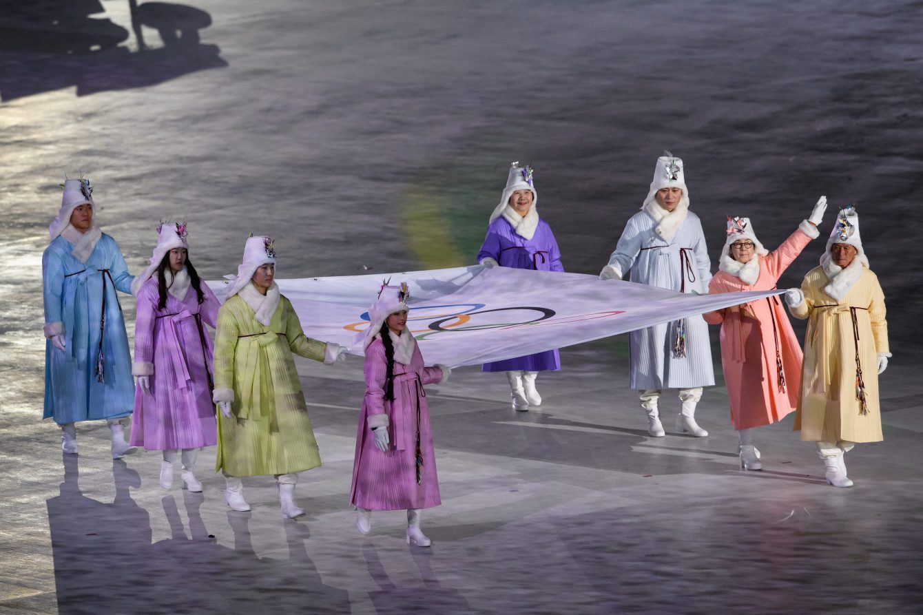 General view of the PyeongChang Olympic stadium at the Opening Ceremony of the to the 2018 Pyeongchang Winter Olympics, South Korea (Photo by Vincent Ethier/COC)