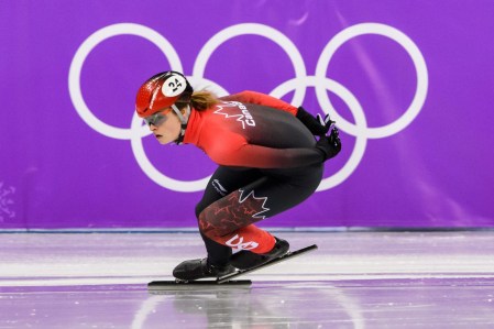 Kim Boutin in action during the Short Track Speed Skating Women's 1500m of the PyeongChang 2018 Winter Olympic Games at Gangneung Ice Arena on February 17, 2018 in Gangneung, South Korea (Photo by Vincent Ethier/COC)