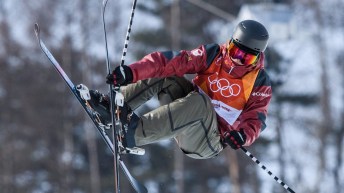 Cassie Sharpe in the middle of a race