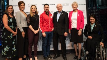 Canada Sports Hall of Fame inductees posing for photo