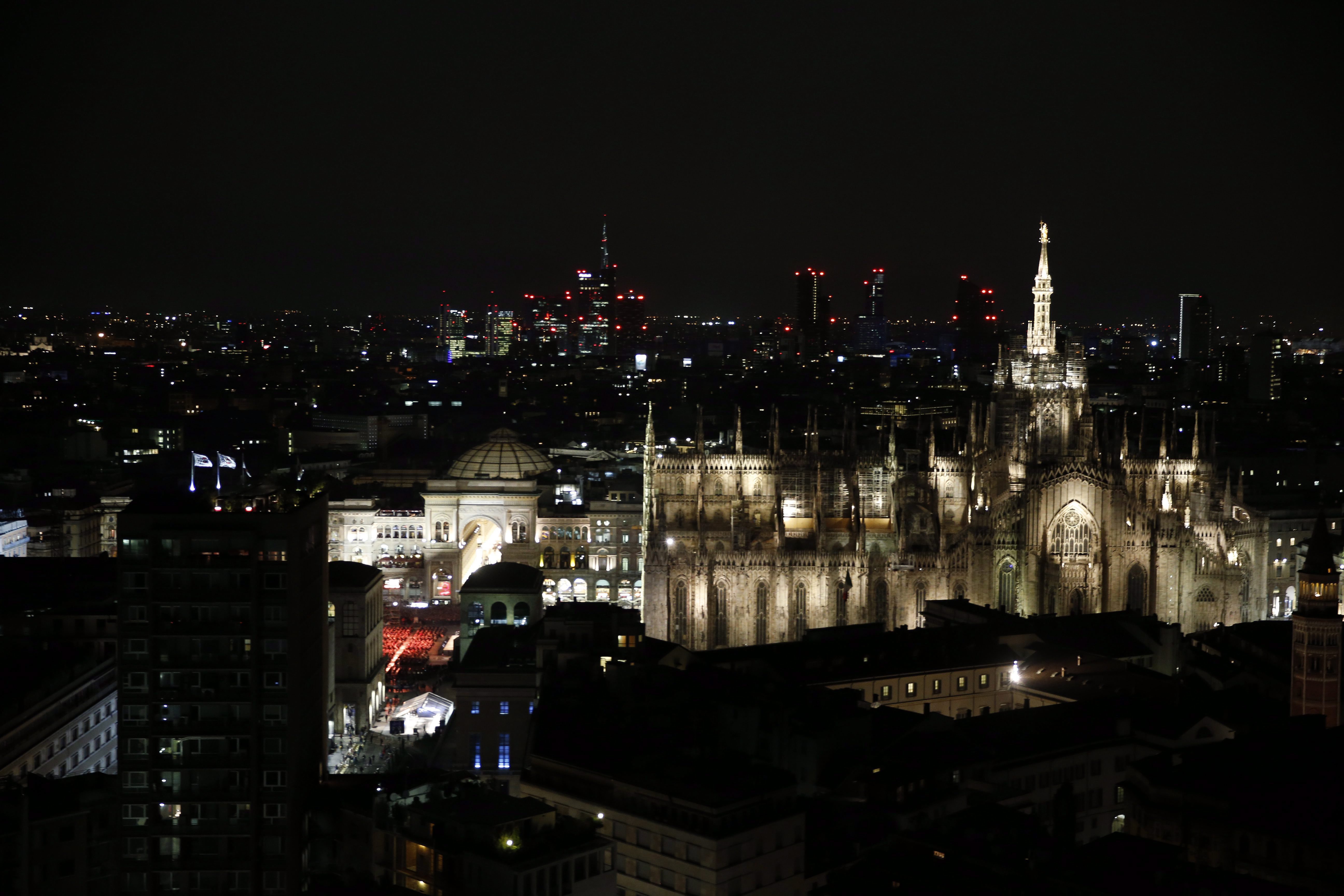 Church lit up a night