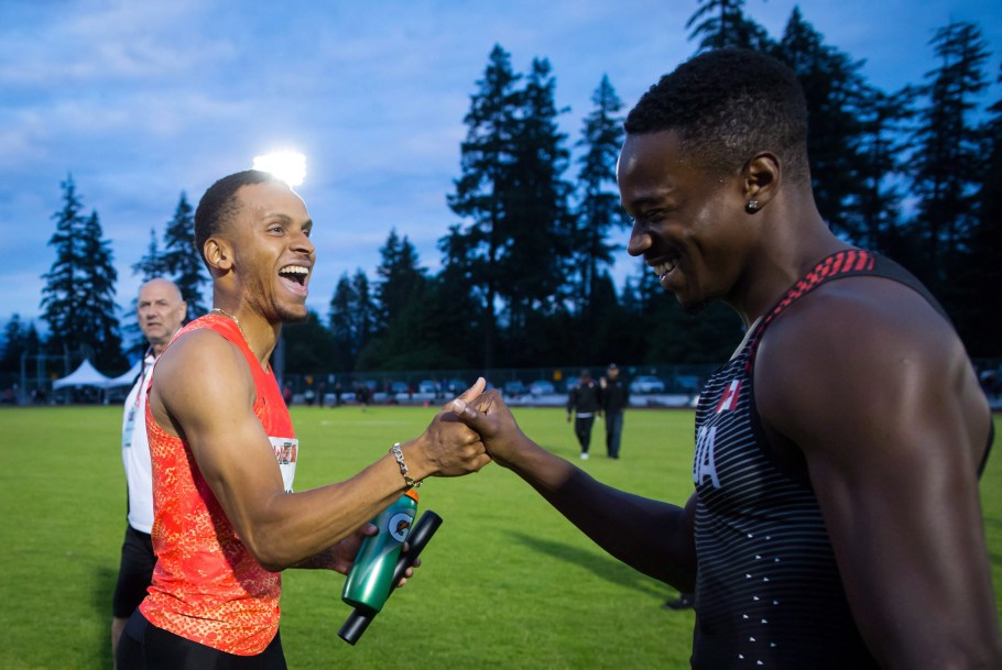 De Grasse and Brown shake hands