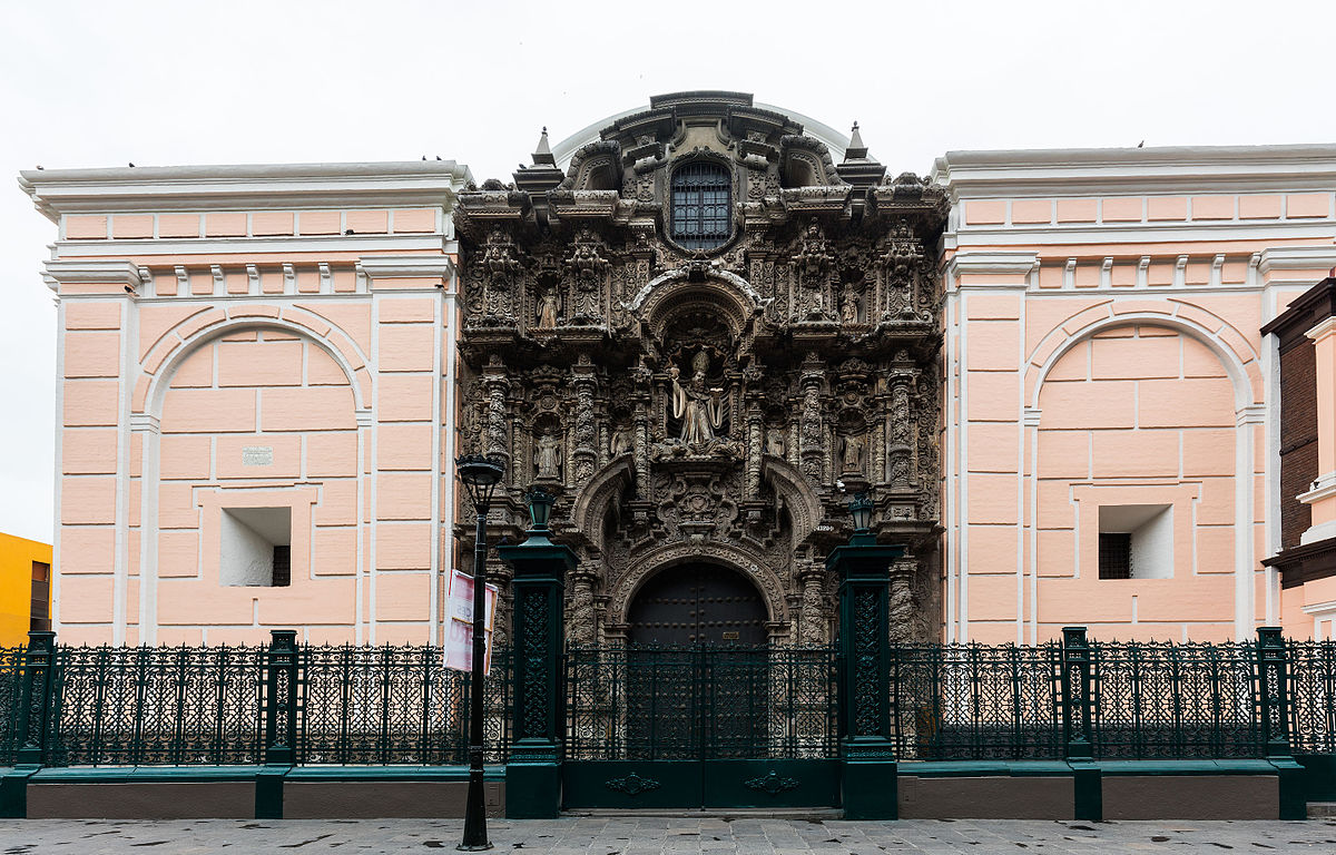 Building with detailed engravings on the front