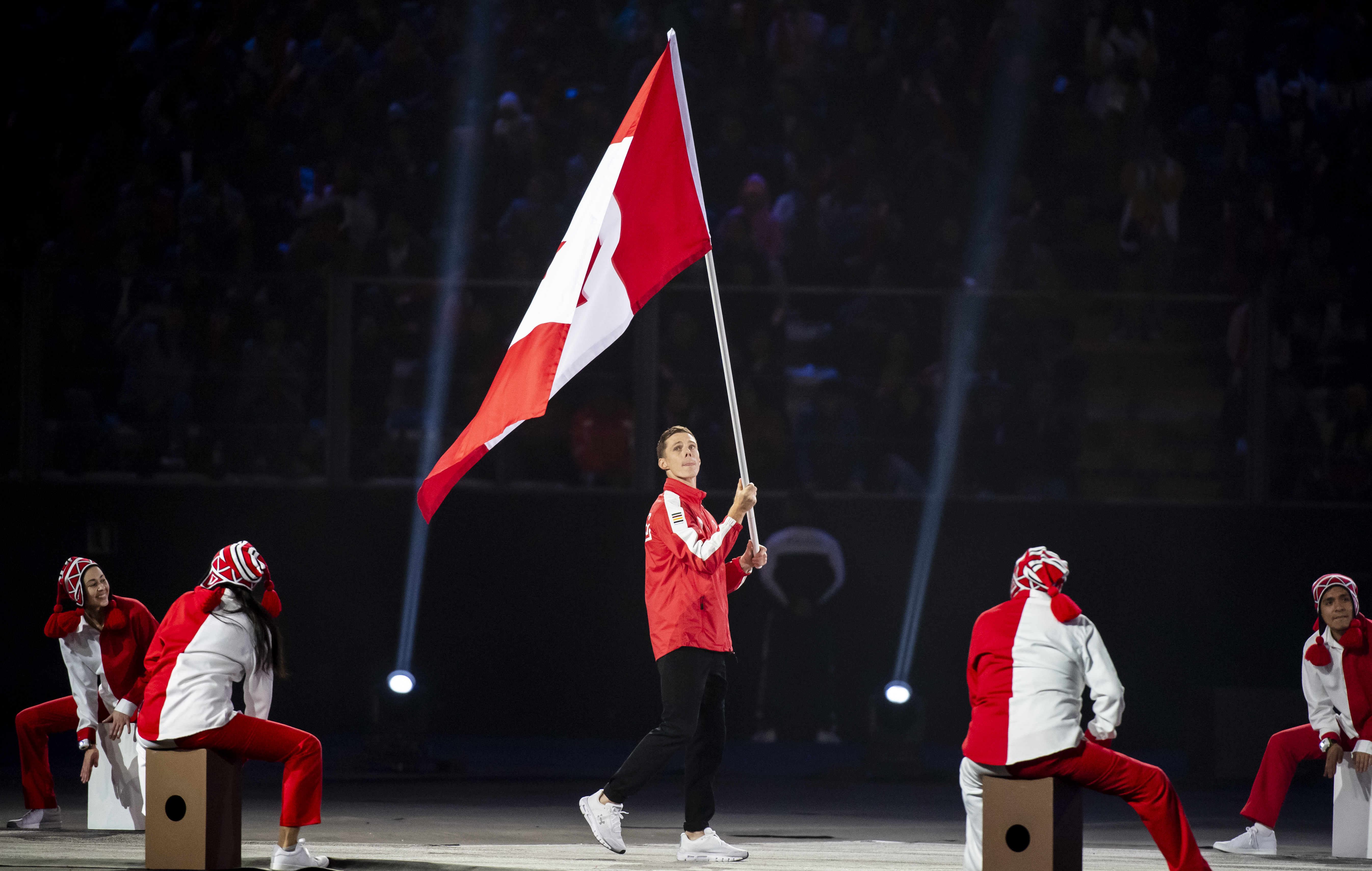 Scott Tupper waving flag