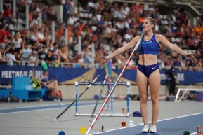 Alysha Newman finished first in pole vault. Newman cleared a national record of 4.82m on her third attempt to win in Paris. Saturday August 24, 2019. Photo by IAAF Diamond League.