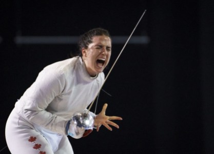 team-canada-fencing fencer celebrates