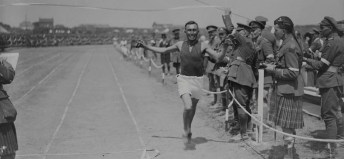 Benjamin Keeper running at the 1918 Dominian Day Canadian Corps Sports Day in France