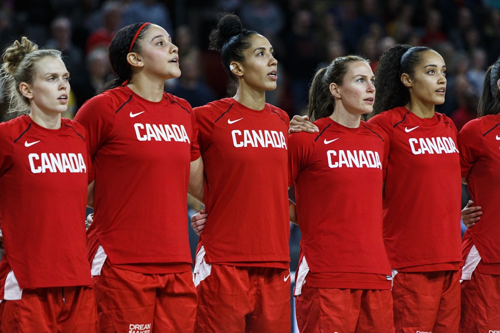 Team Canada sings the National Anthem