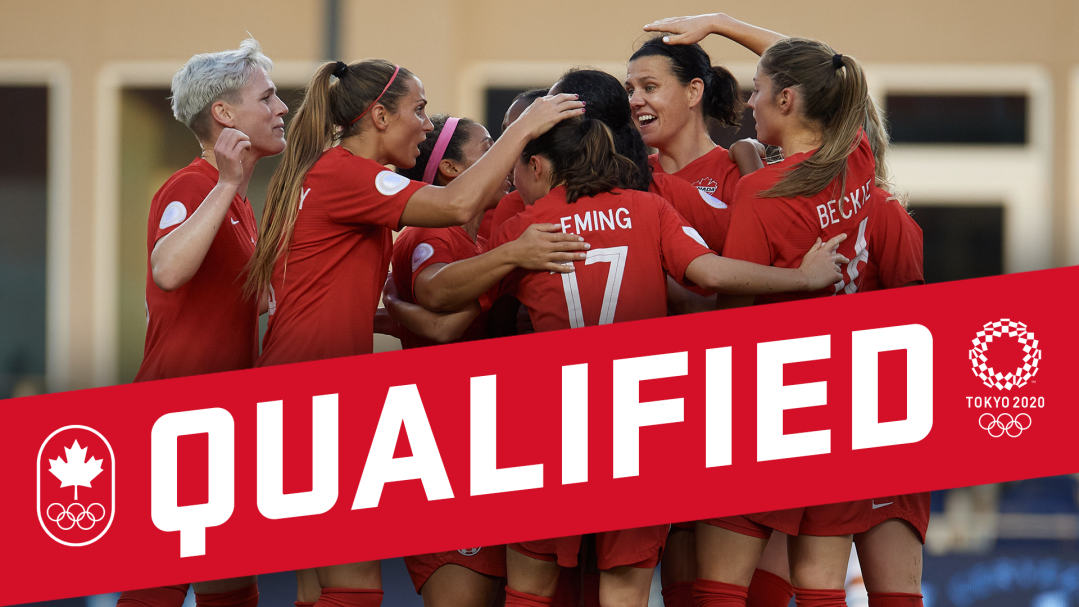 "Qualified" graphic of the women's soccer team