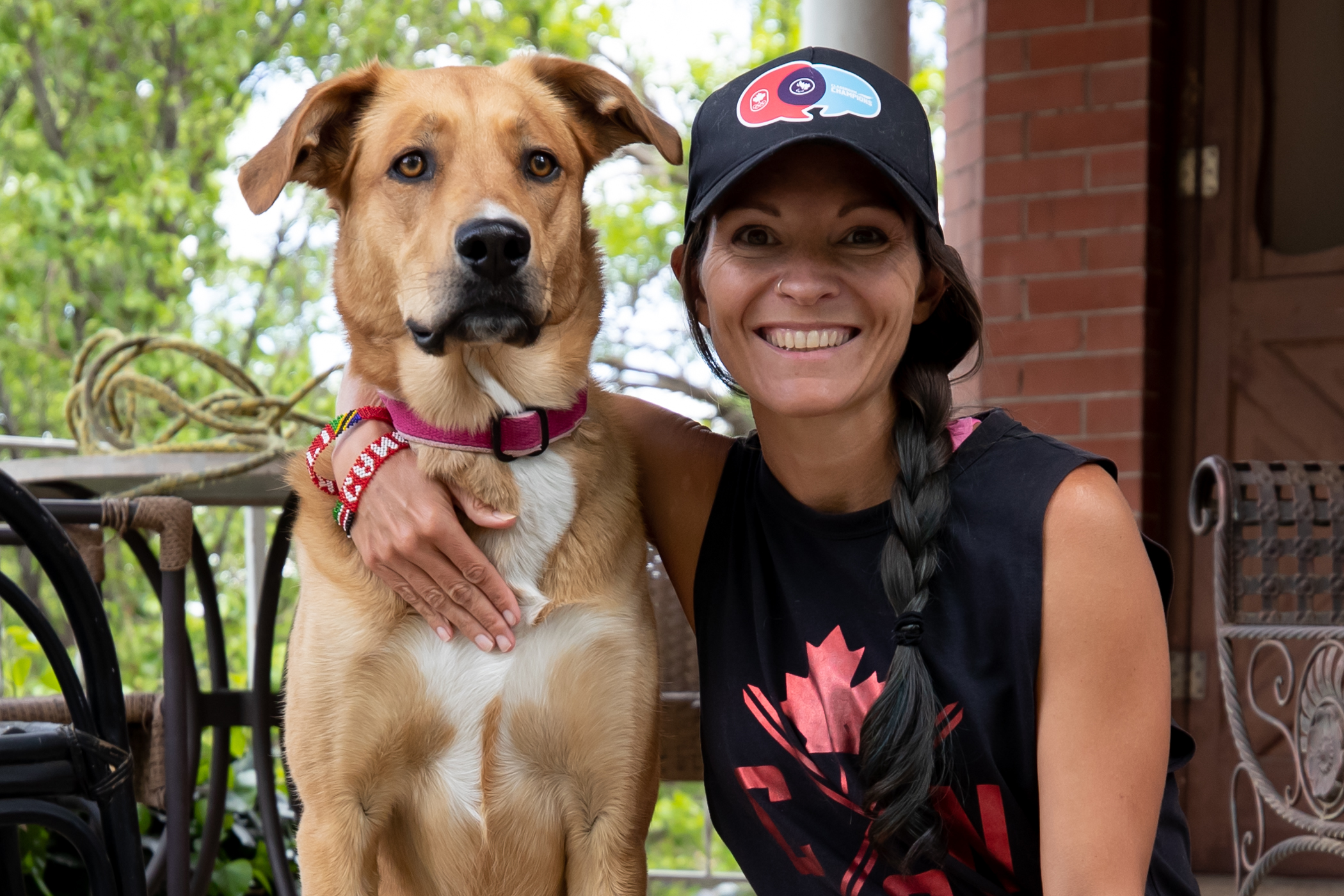 Lanni Marchant and her dog Elle 