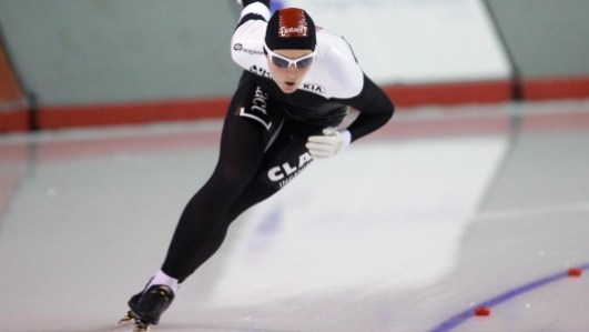 Team Canada Danielle Wotherspoon Gregg Danielle Wotherspoon Gregg racing in women's speed skating at 2014 Sochi Olympic Games