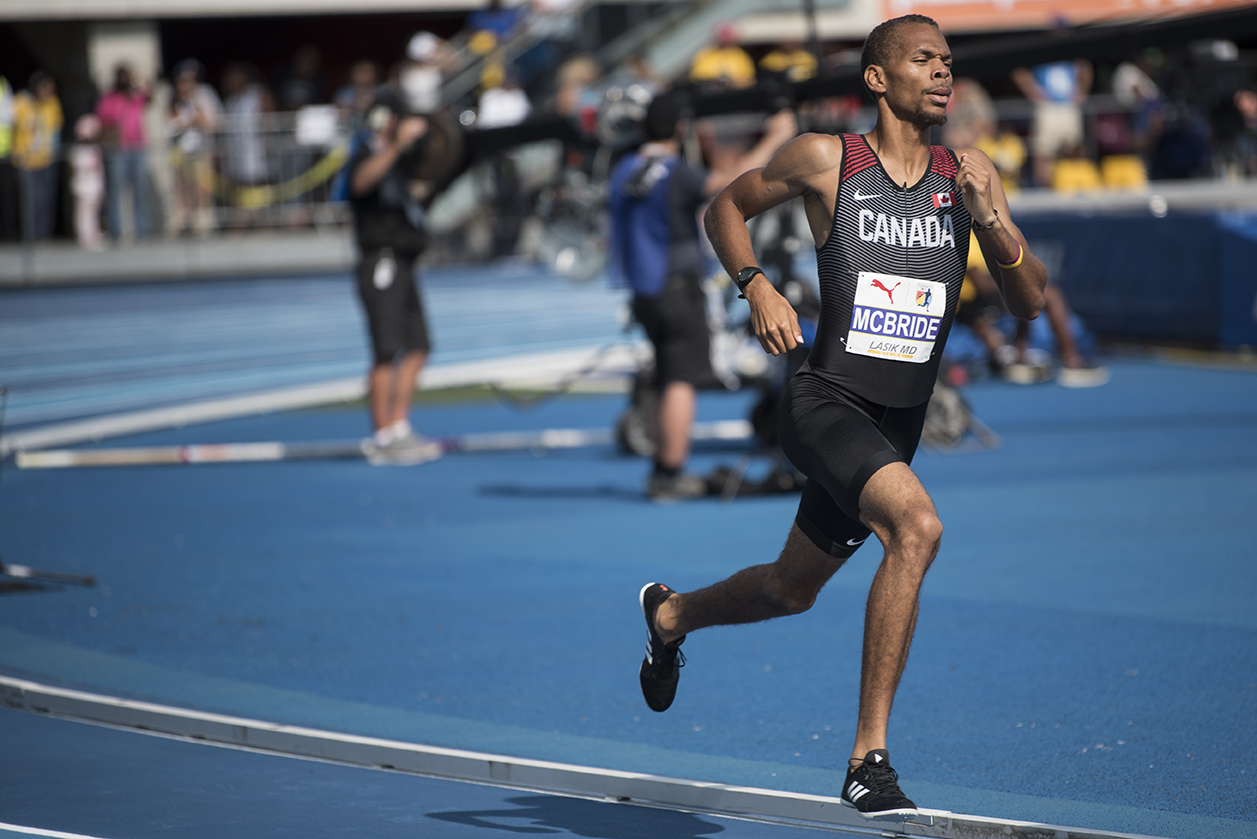 McBride running on track 