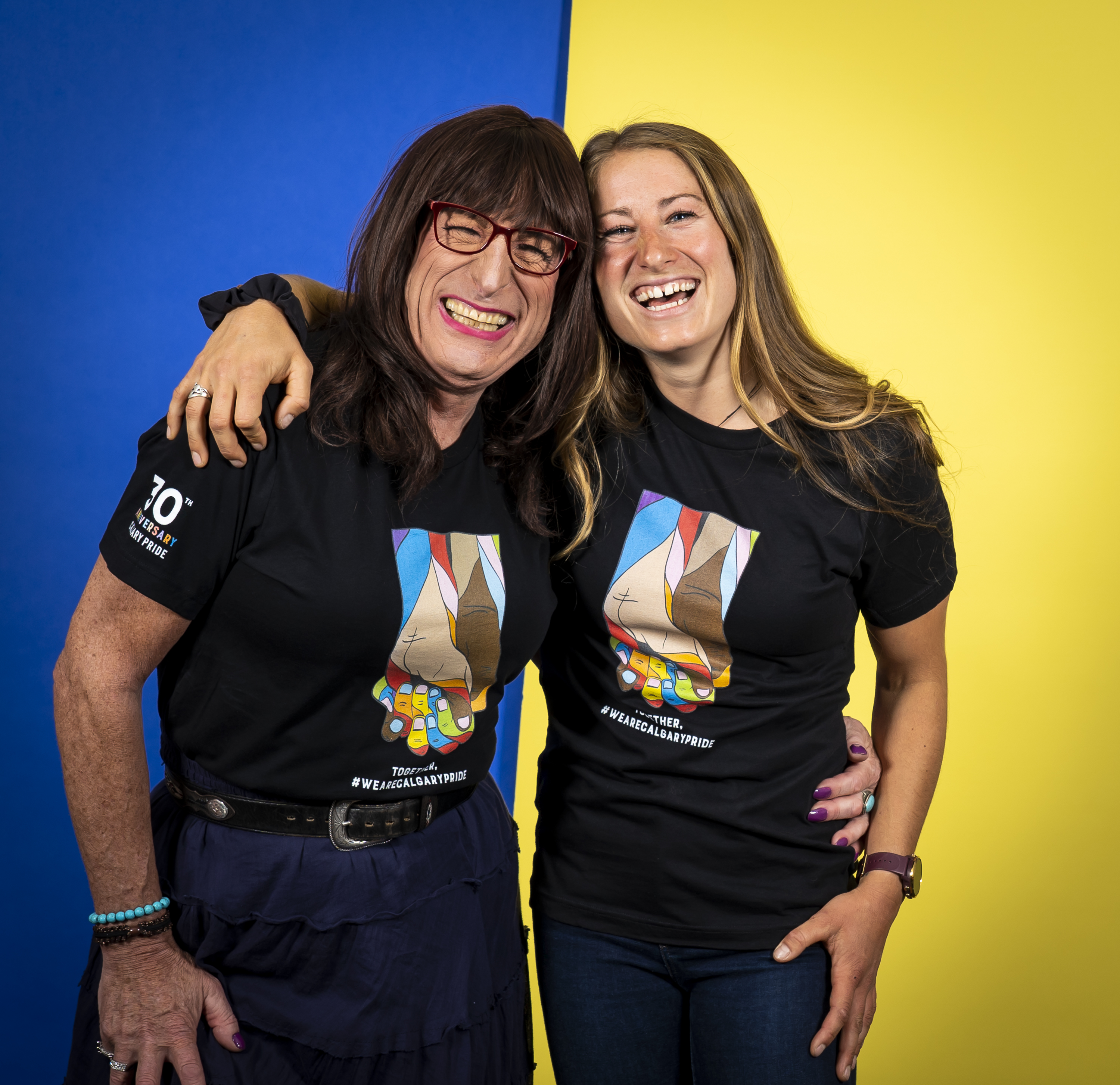 Haley and Kimberly Daniels pose for Calgary Pride 