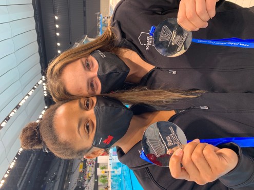 Jennifer Abel and Melissa Citrini-Beaulieu won silver.in the synchronized 3m springboard event at the FINA Diving World Cup in Tokyo, Japan on Saturday May 1, 2021. (Photo: Diving Canada).