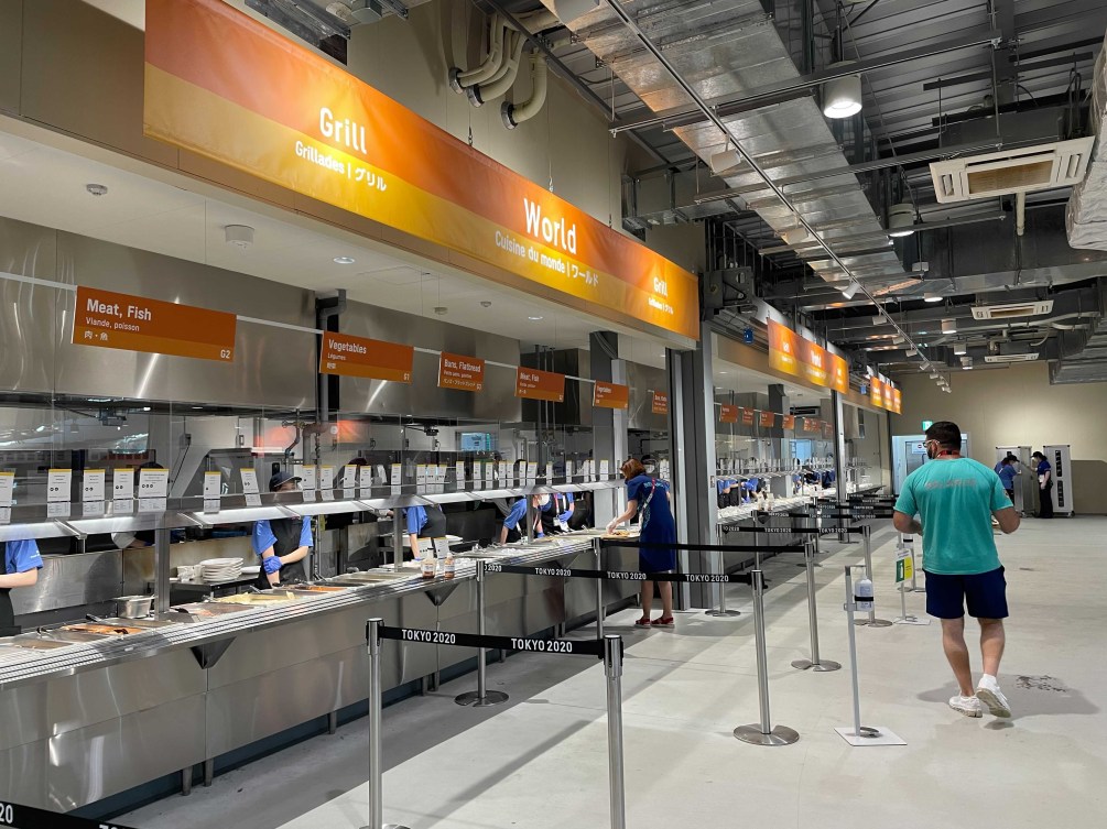 Cafeteria style food service booth in Olympic Village