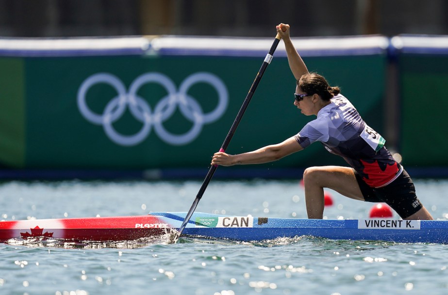 Katie Vincent competing in the C1 200m sprint