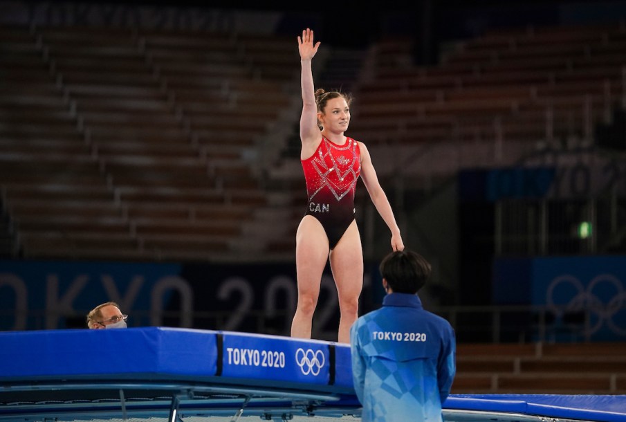 Rosie MacLennan competes at Tokyo 2020