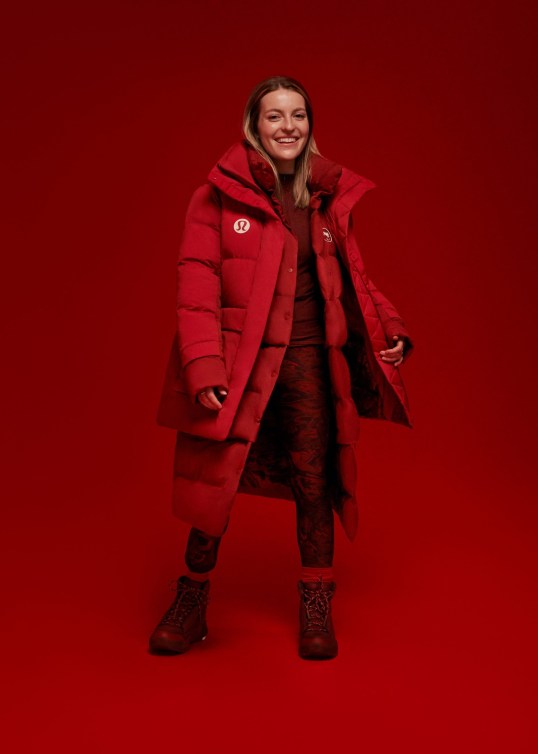 Frederique Turgeon in the opening ceremony park and jacket for Beijing 2022