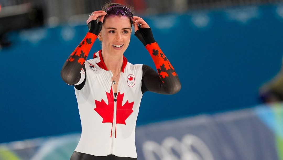 Brooklyn McDougall competes in long track speed skating.