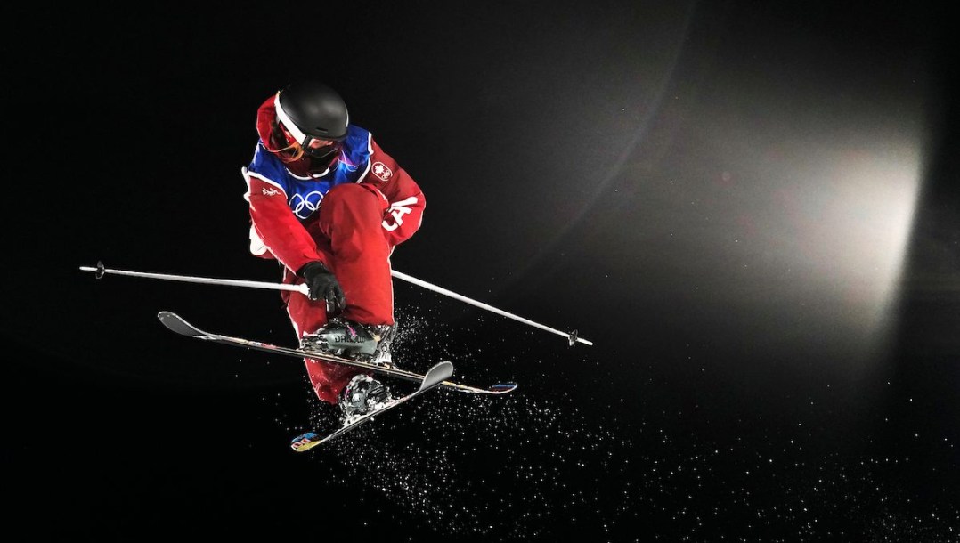 Elena Gaskell competes in freestyle skiing.