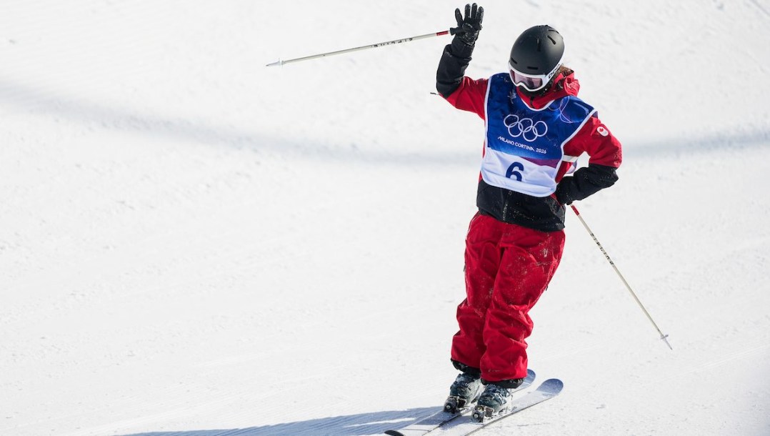 Rachael Karker competes in freestyle skiing.