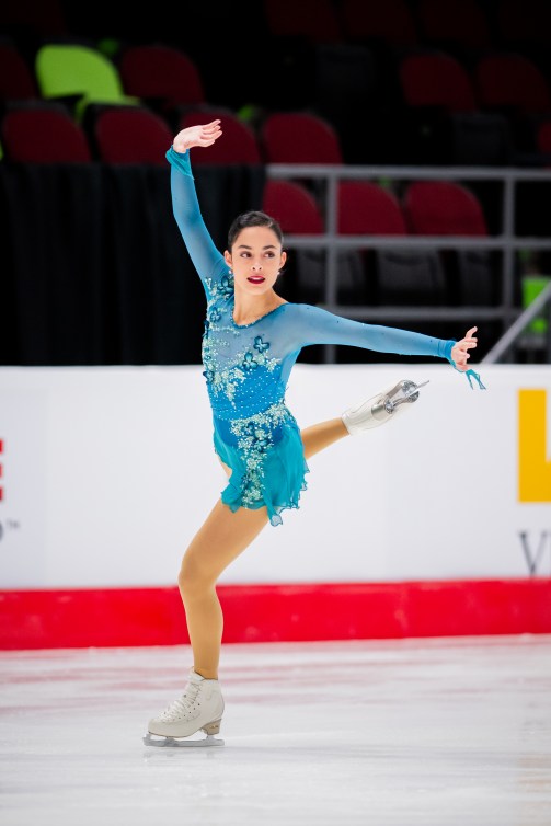 Madeline Schizas skates in the free skate at nationals