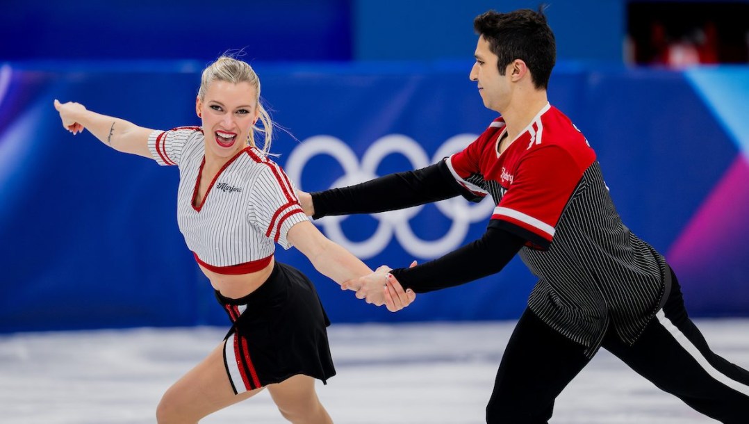 Marjorie Lajoie competes in figure skating.