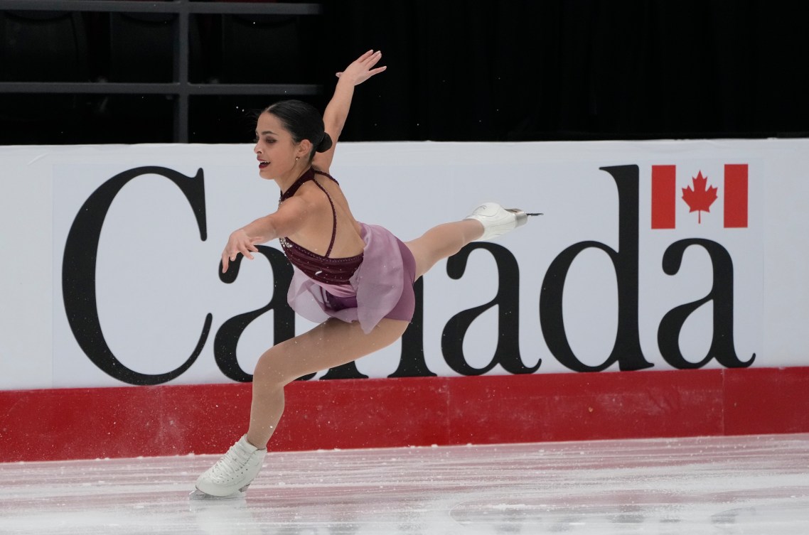 Madeline Schizas lands a jump in competition