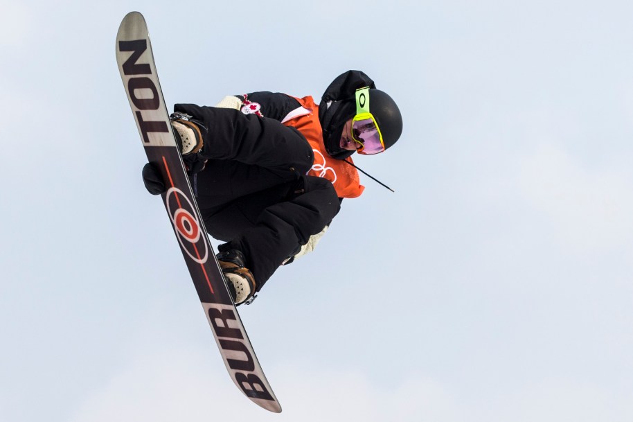 Team Canada's Mark McMorris in qualifying rounds for the Mens Snowboard Slopestyle at Phoenix Snow Park, PyeongChang, South Korea.