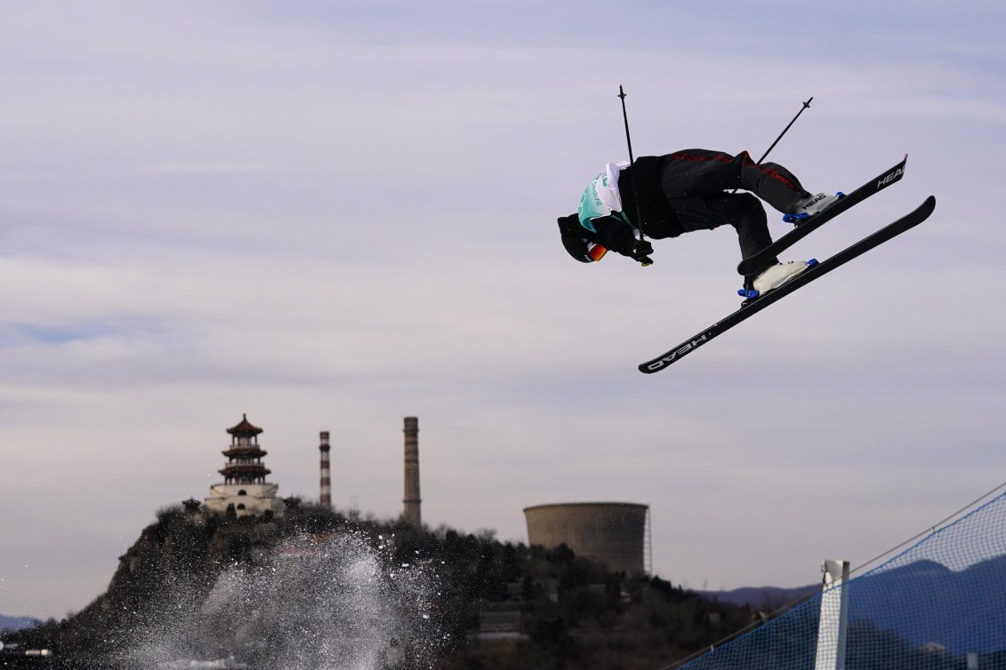 Evan Mceachran of Canada competes in the men's freestyle skiing big air