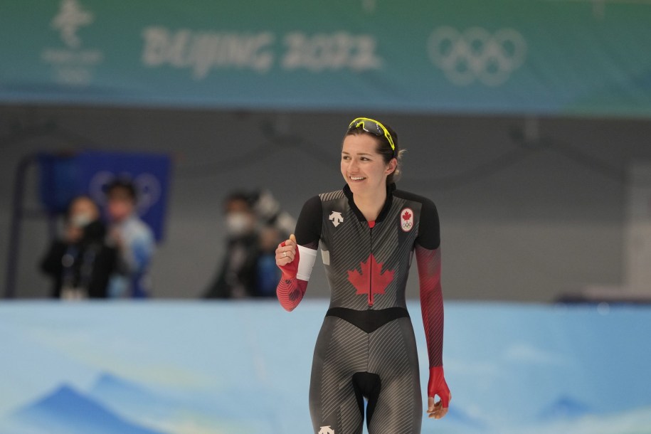 Isabelle Weidemann smiles after race