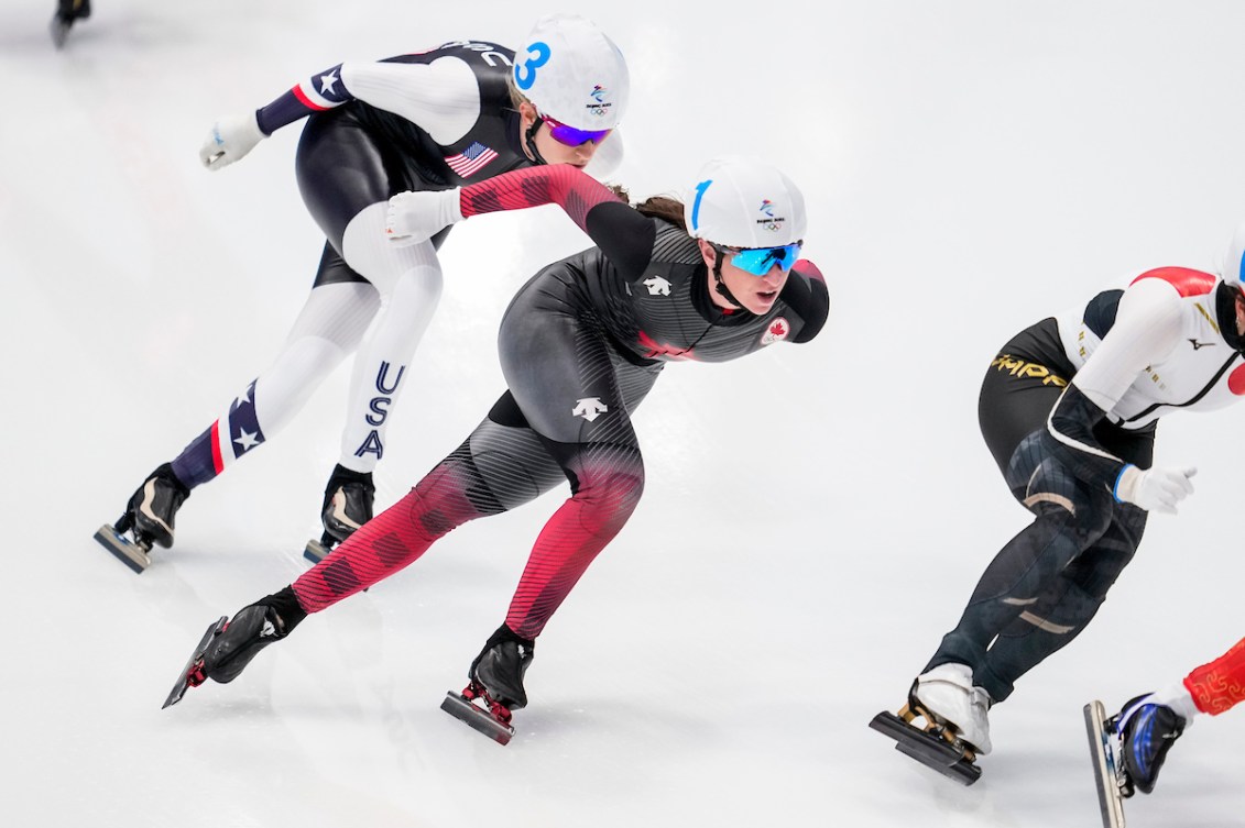 Ivanie Blondin competes in the women’s mass start semifinals