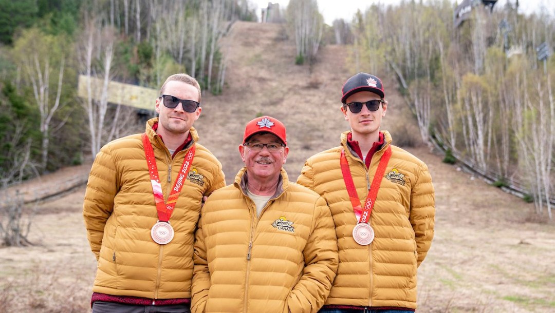 Matthew Soukup and Mackenzie Boyd-Clowes view the former jump Big Thunder