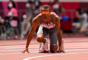 Canadian sprinter Andre De Grasse competes in the Men’s 200m heats during the Tokyo 2020 Olympic Games on Tuesday, August 03, 2021.