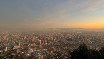 Scenic view of Santiago from a hilltop