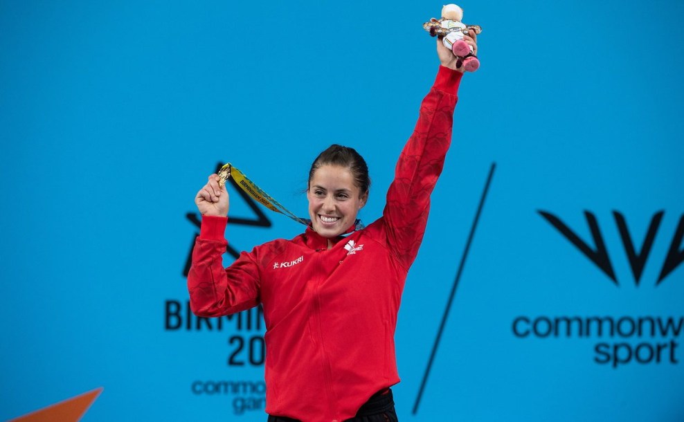 August 1, 2022: N.E.C., BIRMINGHAM: Canada’s Maude Charron competes in Women’s 64KG Weightlifting competition - Carrion set a new Commonwealth Games record in winning the gold medal. © Dan Galbraith/Commonwealth Sport Canada