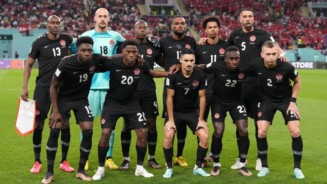 Canada poses for a team photo at the World Cup