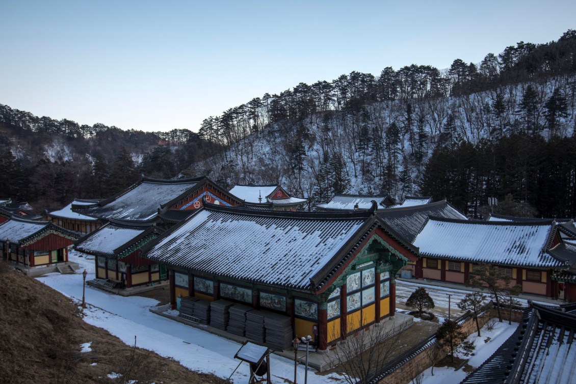 Aerial of a Buddhist temple