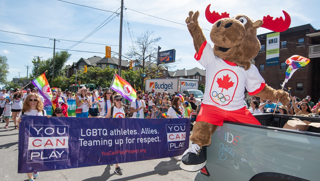Team Canada takes part in the Capital Pride Parade in Ottawa, on Sunday, August 28, 2022. (Photo: James Park/COC)