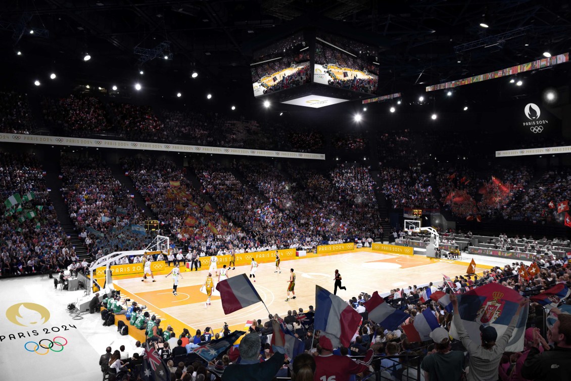 Artist rendering of Bercy Arena for Paris 2024