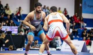 Nishan Randhawa faces off with an opponent