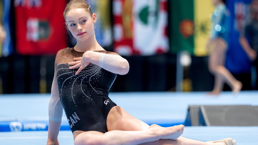 Sydney Turner performs a routine on floor exercise