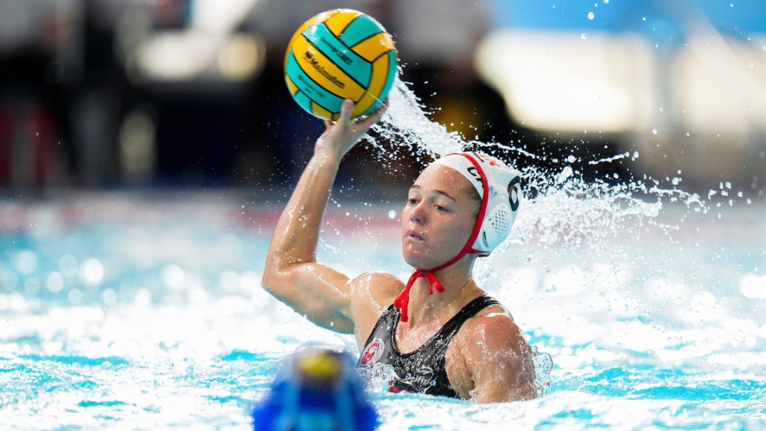 Blaire McDowell #6 of Canada plays the ball against Argentina