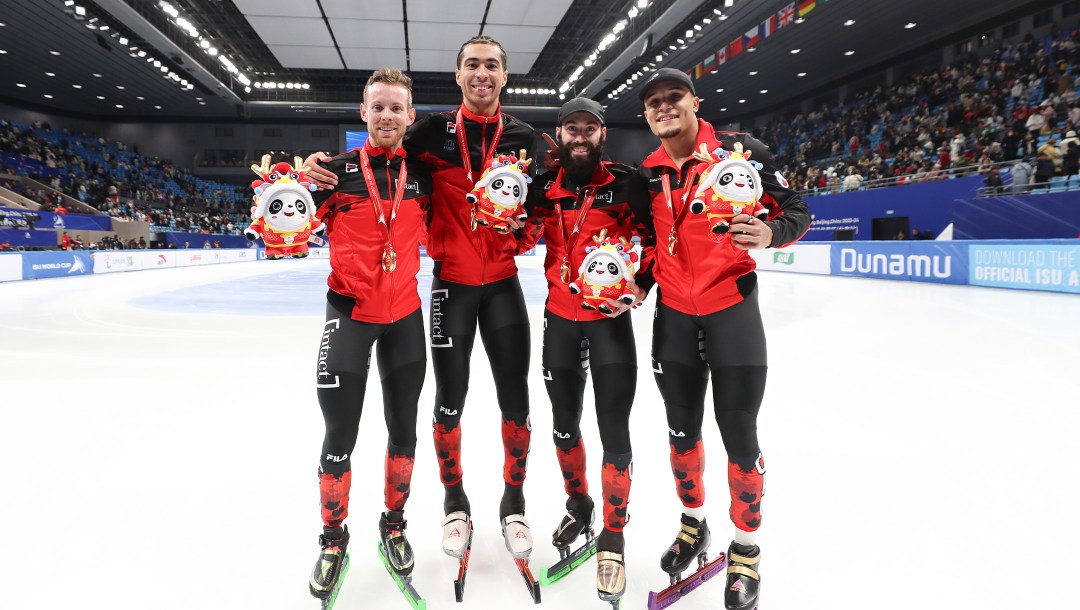 Team Canada's men's 5,000m team in Beijing