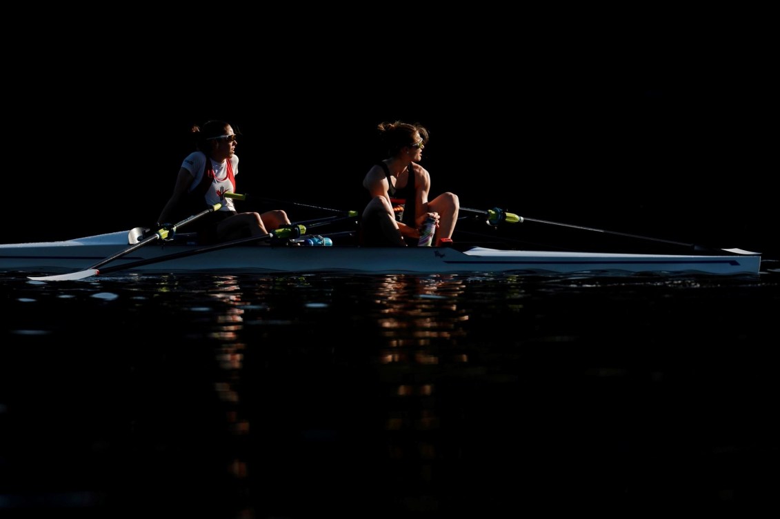 Jill Moffatt is pictured with her teammate, Jenny Casson