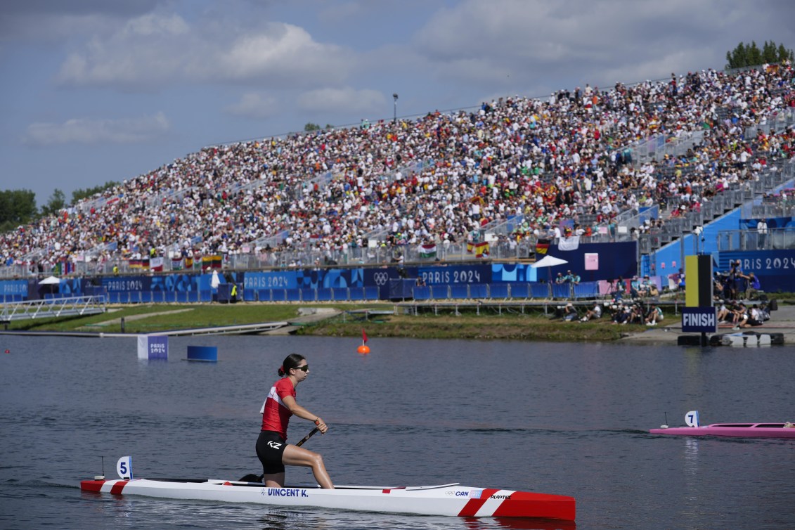 Katie Vincent glides in her canoe
