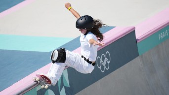 Fay Ebert performs a move