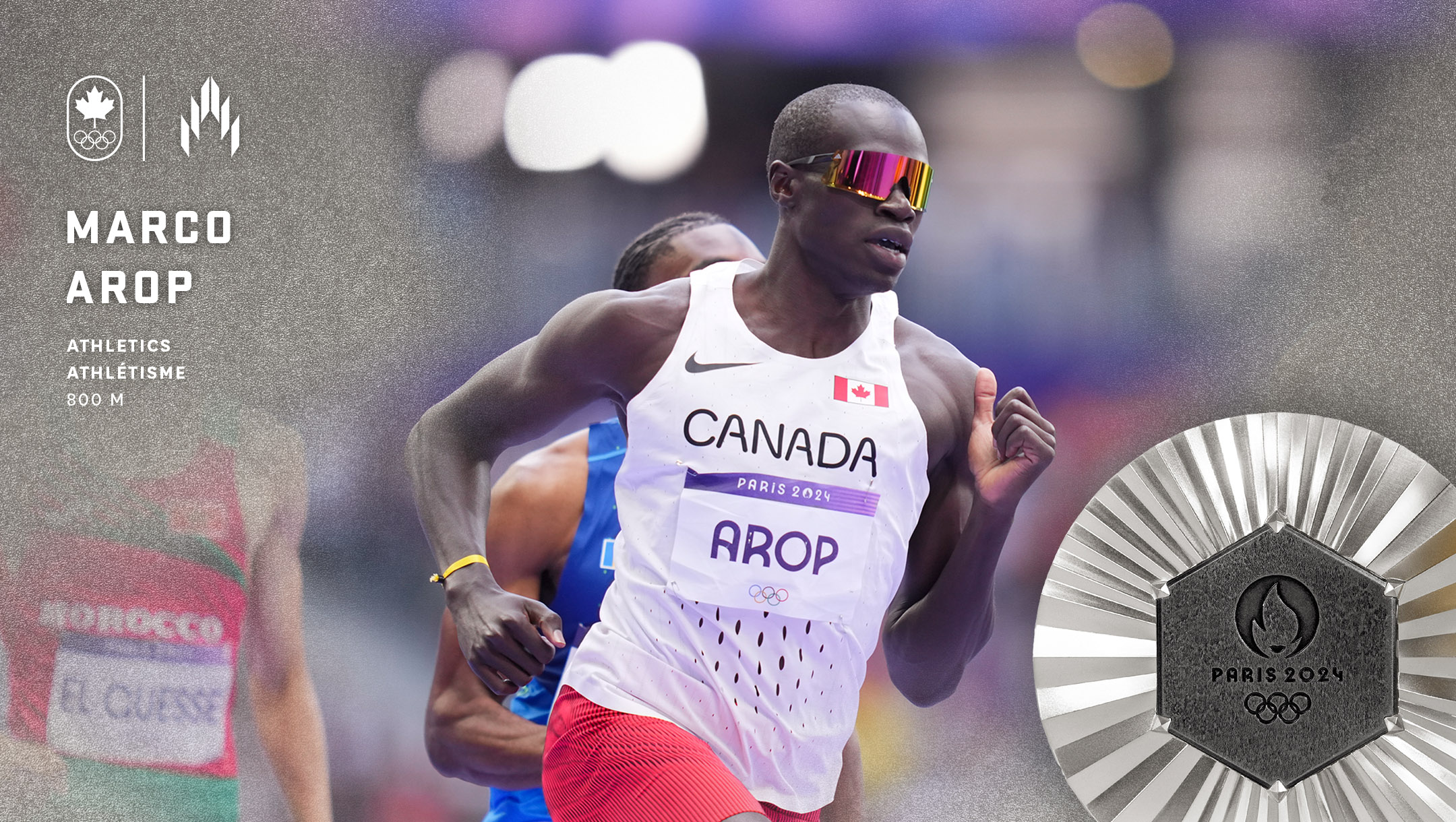 Marco Arop takes silver medal in men's 800m Team Canada Official