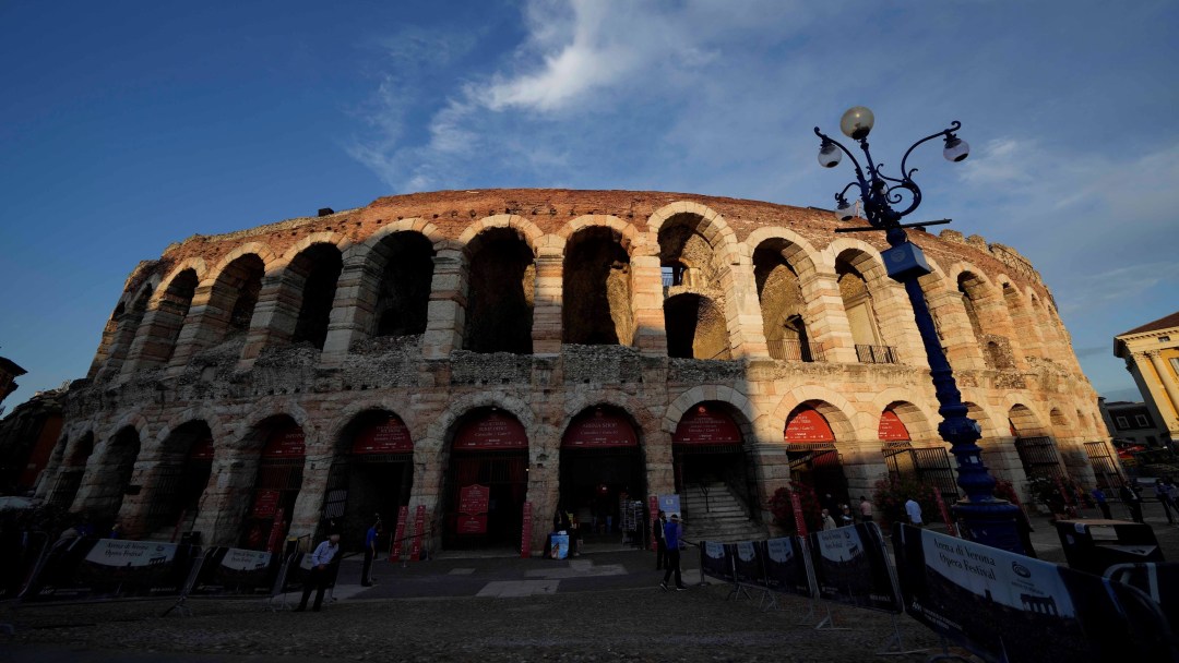 Shot of the Verona Olympic Stadium, an ancient Roman ampitheatre